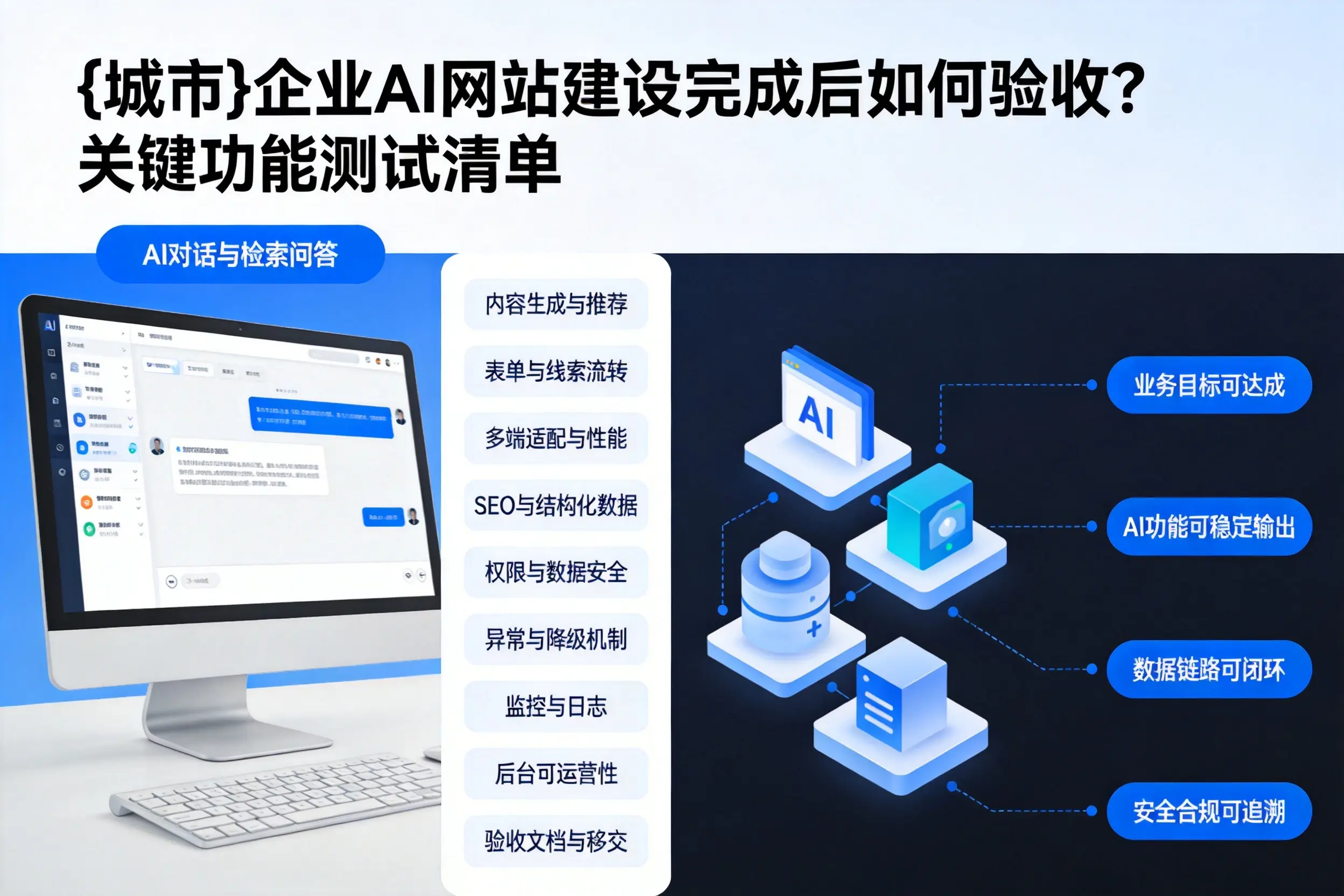 通化企业AI网站建设完成后如何验收？关键功能测试清单