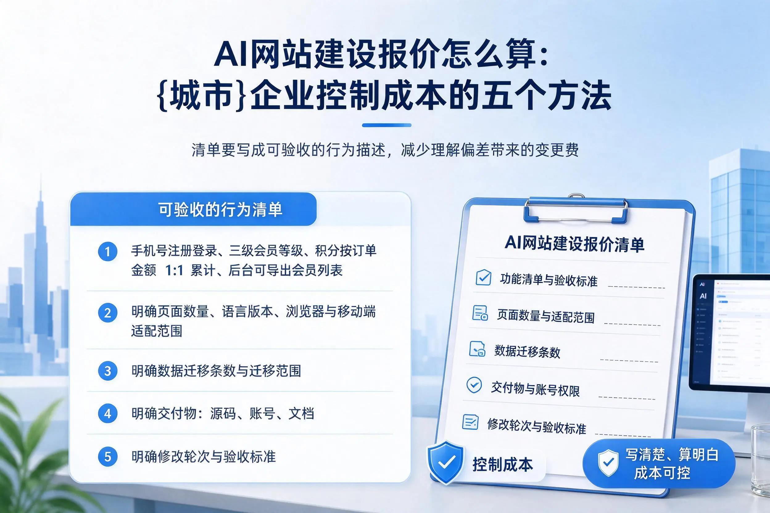 AI网站建设报价怎么算:通化企业控制成本的五个方法